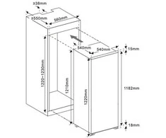 Šaldytuvas MPM MPM-185-CJI-18 combi-fridge Built-in 181 L E Baltas