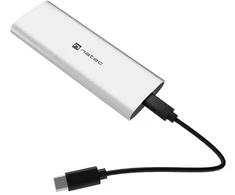 NATEC RHINO M.2 NVME LITE EXTERNAL SSD ENCLOSURE USB-C 3.2 GEN 2 ARCTIC Sidabrinis