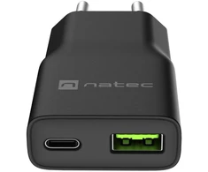 NATEC NUC-2377 mobile device charger Universal Juodas AC Fast charging Indoor
