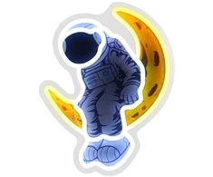 Lubinis šviestuvas Neoninė Beline šviesa Astronautas Mėnulyje
