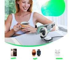 Joyroom JR-W17 Qi 3-in-1 belaidis indukcinis įkroviklis – juodas