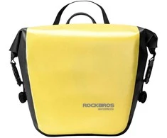 Rockbros AS-003-1Y vandeniui atsparus dviračio krepšys su pečių dirželiu, tvirtinamas priekyje/gale, 10–14 l – geltonas