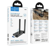 USB Wi-Fi adapteris Hoco HI34 Wi-Fi6 juodas