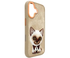 Nimmy Big Eyed Pet 2.0 katės dėklas iPhone 17 smėlio spalvos