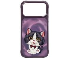 Dėklas NIMMY case BIG EYED CREAM CAT for IPHONE 18 Pro Max/17 Pro Max violetinė