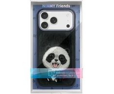 NIMMY dėklas BIG EYED GIANT PANDA, skirtas IPHONE 18 Pro/17 Pro, juodas