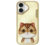 Nimmy dėklas Apple iPhone 16 6.1″ khaki Big Eyed Pet 2.0 Cat