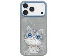 NIMMY dėklas BIG EYED PET 2.0 Cat, skirtas IPHONE 17 Pro Max, pilkas