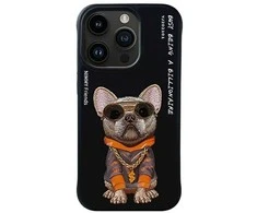 Nimmy Apple iPhone 15 Pro 6.1" dėklas telefonui juodos spalvos Glasses Cool Dog