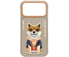 Dėklas NIMMY case GLASSES COOL DOG for IPHONE 18 Pro Max/17 Pro Max beige