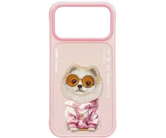 Dėklas NIMMY case GLASSES COOL DOG for IPHONE 18 Pro/17 Pro pink