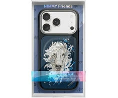 NIMMY dėklas HORSE, suderinamas su MagSafe, skirtas IPHONE 18 Pro/17 Pro, tamsiai mėlynos spalvos