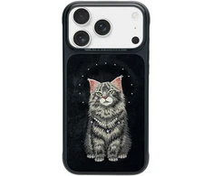 Dėklas NIMMY case LUCKY FASHION CAT compatible with MagSafe for IPHONE 18 Pro/17 Pro juodas