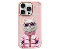 Nimmy Apple iPhone 16 Pro 6.3" dėklas telefonui rožinės spalvos Cool&amp;Cute 2.0 Cat
