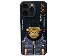 Nimmy dėklas Apple iPhone 15 Pro 6.1" juodos spalvos Cool&amp;Cute 2.0 Monkey