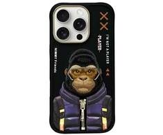Nimmy Apple iPhone 16 Pro Max 6.9" dėklas telefonui juodos spalvos Cool&amp;Cute 2.0 Monkey