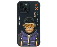 Nimmy dėklas iPhone 15 6.1" juodos spalvos Cool&amp;Cute 2.0 Monkey