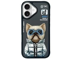 Nimmy Apple iPhone 16 6.1" dėklas telefonui juodos spalvos Cool&amp;Cute 2.0 Dog