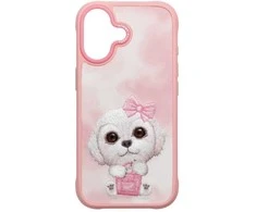 NIMMY dėklas BIG EYED PET 2.0 Dog, skirtas IPHONE 17, rožinis