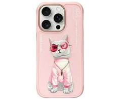Nimmy dėklas Apple iPhone 16 Pro Max 6.9″ pink Glasses Cool Cat