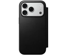 Dėklas NOMAD leather case for IPHONE 18 Pro/17 Pro compatible with MagSafe (Modern Leather Folio ECCO Leather) juodas