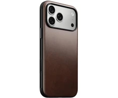 NOMAD leather case for IPHONE 18 Pro Max/17 Pro Max compatible with MagSafe (Modern Odinis dėklas Horween Leather) rustic ruda