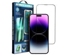 Oem 5D Full Glue Apsauginis stiklas skirtas Apple iPhone 15 Plus juodas + aplikatorius