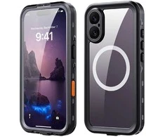 Dėklas Oem Case for iPhone 17 Atsparus vandeniui Shellbox DOT compatible with MagSafe juodas