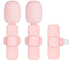 Oem Rožinė Belaidis lavalier mikrofonas Lightning double (2 komplekte) K1