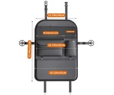 Oem Automobilio organaizeris for front seats with compartments D03 juodos spalvos