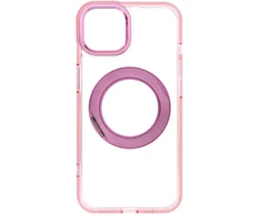 Dėklas Oem Case for iPhone 14 Frame Circle Stand compatible with MagSafe pink