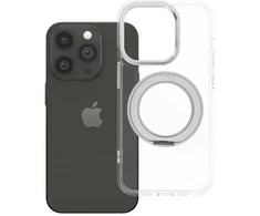 Oem Originalus „iPhone 14 PRO“ dėklas su apvaliu stovu, suderinamas su „MagSafe“ ir skaidriu dangteliu.