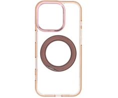 Dėklas Oem Case for iPhone 16 PRO Frame Circle Stand compatible with MagSafe auksinis