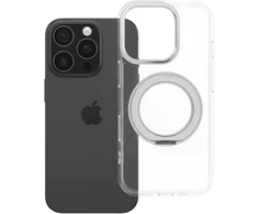 Oem Originalus „iPhone 16 PRO“ dėklas su apvaliu stovu, suderinamas su „MagSafe“ ir skaidriu dangteliu.
