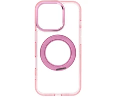Oem dėklas iPhone 16 PRO su rėmeliu, apskritu stovu, suderinamas su MagSafe, rožinis