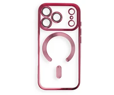 Dėklas Oem Case for iPhone 17 Pro / 18 Pro Electro Mag Cover compatible with MagSafe dark cherry