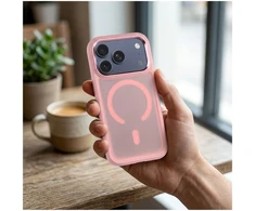 Oem Case for iPhone 17 Pro / 18 Pro Forcell F-Protect Smoke Hybrid Premium compatible with MagSafe pink
