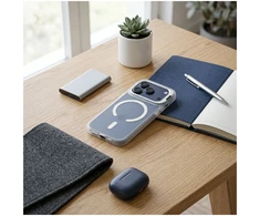 Dėklas Case for iPhone 17 Pro / 18 Pro Forcell F-Protect Shadow Stand Premium compatible with MagSafe sidabrinis