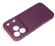 Dėklas Oem Case for iPhone 17 Pro / 18 Pro Silicone Mag Cover compatible with MagSafe (camera protection) dark cherry
