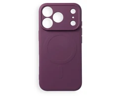 Dėklas Oem Case for iPhone 17 Pro / 18 Pro Silicone Mag Cover compatible with MagSafe (camera protection) dark cherry