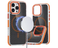 Dėklas Oem Case for iPhone 17 Pro Max / 18 Pro Max Fiber compatible with MagSafe oranžinis