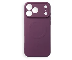 Dėklas Oem Case for iPhone 17 Pro Max / 18 Pro Max Silicone Mag Cover compatible with MagSafe (camera protection) dark cherry