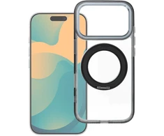 OEM dėklas, skirtas „iPhone 17 Pro Max / 18 Pro Max“ (žemas kameros kraštas), apvalus stovas, suderinamas su „MagSafe“ ir juodas