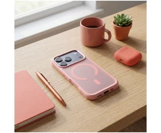 Dėklas Case for iPhone 17 Pro Max / 18 Pro Max Forcell F-Protect Smoke Hybrid Premium compatible with MagSafe pink