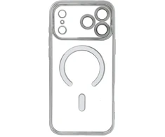 OEM dėklas, skirtas iPhone 17 Pro Max / 18 Pro Max, Electro Mag dangtelis, suderinamas su MagSafe, sidabrinis