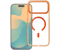 Dėklas Oem Case for iPhone 17 Pro Max / 18 Pro Max Frame Clear Hybrid Mag Cover compatible with MagSafe hermes oranžinis