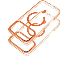 Dėklas Oem Case for iPhone 17 Pro Max / 18 Pro Max Frame Clear Hybrid Mag Cover compatible with MagSafe hermes oranžinis