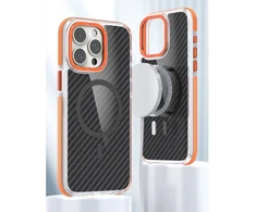 Dėklas Oem Case for iPhone 17 Pro Max / 18 Pro Max Fiber compatible with MagSafe oranžinis