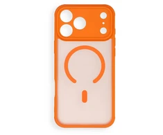 Oem dėklas, skirtas iPhone 17 Pro Max / 18 Pro Max Full Matte Mag Cover, suderinamas su MagSafe, oranžinės spalvos