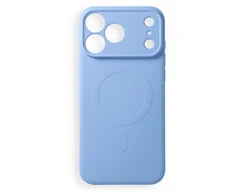 Oem dėklas, skirtas iPhone 17 Pro Max / 18 Pro Max, silikoninis, su MagSafe, suderinamas su MagSafe (kameros apsauga), šviesiai mėlynas